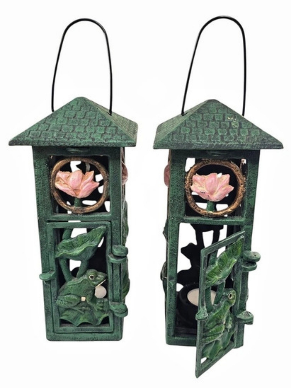 Green & Pink Floral Hanging Garden Decor Set